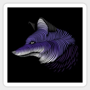 Wolf line lovely blend drawing cute cool colorful Sticker